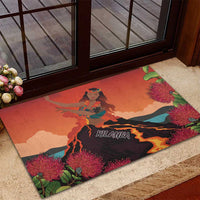 Hawaii Kilauea Volcano Rubber Doormat Pele Goddess LT7 - Polynesian Pride