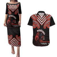 Maori Waitangi Couples Matching Puletasi and Hawaiian Shirt Kotahitanga Poutama Mix Whakairo - Polynesian Pride