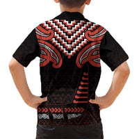 Maori Waitangi Family Matching Short Sleeve Bodycon Dress and Hawaiian Shirt Kotahitanga Poutama Mix Whakairo - Polynesian Pride