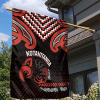 Maori Waitangi Garden Flag Kotahitanga Poutama Mix Whakairo - Polynesian Pride
