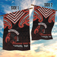 Maori Waitangi Garden Flag Kotahitanga Poutama Mix Whakairo - Polynesian Pride