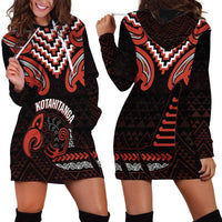 Maori Waitangi Hoodie Dress Kotahitanga Poutama Mix Whakairo - Polynesian Pride