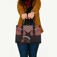 Maori Waitangi Leather Bag Kotahitanga Poutama Mix Whakairo - Polynesian Pride