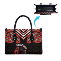 Maori Waitangi Leather Bag Kotahitanga Poutama Mix Whakairo - Polynesian Pride