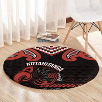 Maori Waitangi Round Carpet Kotahitanga Poutama Mix Whakairo - Polynesian Pride