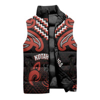 Maori Waitangi Sleeveless Puffer Jacket Kotahitanga Poutama Mix Whakairo - Polynesian Pride