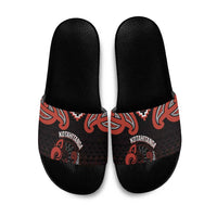 Maori Waitangi Slide Sandals Kotahitanga Poutama Mix Whakairo - Polynesian Pride