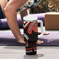 Maori Waitangi Tumbler With Handle Kotahitanga Poutama Mix Whakairo - Polynesian Pride