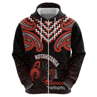 Maori Waitangi Zip Hoodie Kotahitanga Poutama Mix Whakairo - Polynesian Pride