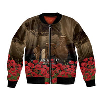 Australia - New Zealand ANZAC Lone Pine Bomber Jacket The Last Post LT7 Unisex Old Gold - Polynesian Pride