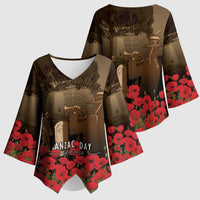 Australia - New Zealand ANZAC Lone Pine Kimono Sleeve Blouse The Last Post LT7 - Polynesian Pride