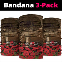 Australia - New Zealand ANZAC Lone Pine Neck Gaiter The Last Post LT7 package One Size: 25*50cm Old Gold - Polynesian Pride