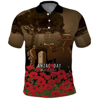 Australia - New Zealand ANZAC Lone Pine Polo Shirt The Last Post LT7 Old Gold - Polynesian Pride