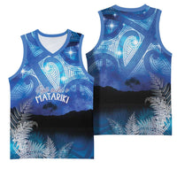 NZ Maori Matariki Scenery Basketball Jersey Galaxy Sky LT7 - Polynesian Pride