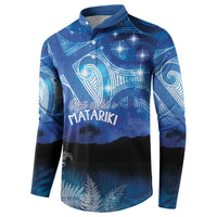 NZ Maori Matariki Scenery Button Sweatshirt Galaxy Sky LT7 - Polynesian Pride