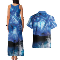 NZ Maori Matariki Scenery Couples Matching Tank Maxi Dress and Hawaiian Shirt Galaxy Sky LT7 - Polynesian Pride