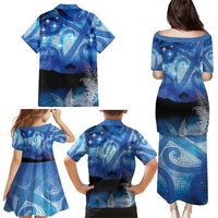 NZ Maori Matariki Scenery Family Matching Puletasi and Hawaiian Shirt Galaxy Sky LT7 - Polynesian Pride