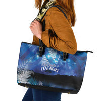 NZ Maori Matariki Scenery Leather Tote Bag Galaxy Sky LT7 Galaxy - Polynesian Pride