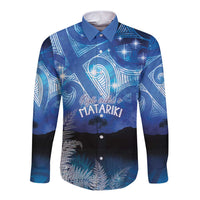 NZ Maori Matariki Scenery Long Sleeve Button Shirt Galaxy Sky LT7 Unisex Galaxy - Polynesian Pride
