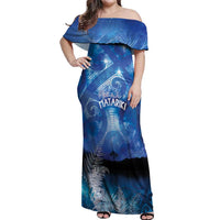 NZ Maori Matariki Scenery Off Shoulder Maxi Dress Galaxy Sky LT7 Women Galaxy - Polynesian Pride