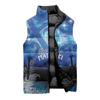 NZ Maori Matariki Scenery Sleeveless Puffer Jacket Galaxy Sky LT7 - Polynesian Pride