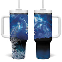 NZ Maori Matariki Scenery Tumbler With Handle Galaxy Sky LT7 One Size: 40 oz Galaxy - Polynesian Pride