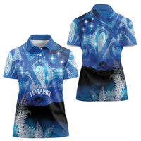 NZ Maori Matariki Scenery Women Polo Shirt Galaxy Sky LT7 - Polynesian Pride