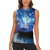 NZ Maori Matariki Scenery Women Sleeveless Polo Shirt Galaxy Sky LT7 - Polynesian Pride