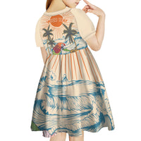 Personalized Christmas In July - Hawaii Retro Kid Short Sleeve Dress Lost In Parrot-dise LT7 - Polynesian Pride