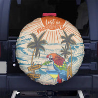 Christmas In July - Hawaii Retro Spare Tire Cover Lost In Parrot-dise