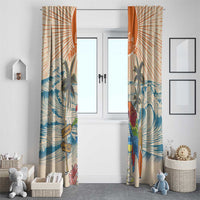 Christmas In July - Hawaii Retro Window Curtain Lost In Parrot-dise LT7 - Polynesian Pride