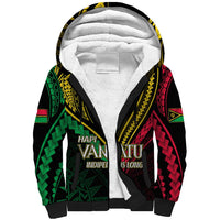 Personalised Vanuatu Sherpa Hoodie 44th Hapi Indipendens Long LT7 Unisex Black - Polynesian Pride