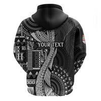 Fiji Rugby Personalised Bula Masi Zip Hoodie Fish Tail Kaivity Cibi - Black LT7 - Polynesian Pride