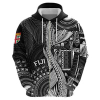 Fiji Rugby Personalised Bula Masi Zip Hoodie Fish Tail Kaivity Cibi - Black LT7 - Polynesian Pride