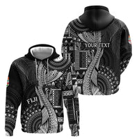 Fiji Rugby Personalised Bula Masi Zip Hoodie Fish Tail Kaivity Cibi - Black LT7 - Polynesian Pride