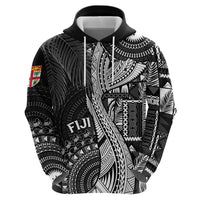 Fiji Rugby Personalised Bula Masi Zip Hoodie Fish Tail Kaivity Cibi - Black LT7 - Polynesian Pride
