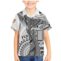 Fiji Rugby Personalised Bula Masi Family Matching Mermaid Dress and Hawaiian Shirt Fish Tail Kaivity Cibi - White