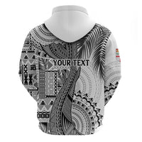 Fiji Rugby Personalised Bula Masi Zip Hoodie Fish Tail Kaivity Cibi - White LT7 - Polynesian Pride