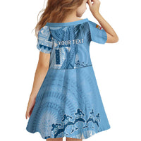 Fiji Rugby Personalised Bula Masi Family Matching Long Sleeve Bodycon Dress and Hawaiian Shirt Fish Tail Kaivity Cibi - Turquoise