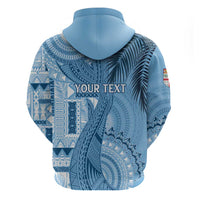 Fiji Rugby Personalised Bula Masi Zip Hoodie Fish Tail Kaivity Cibi - Turquoise LT7 - Polynesian Pride