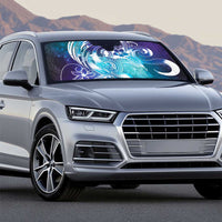 Aloha Hawaii Turtle Auto Sun Shade Teal Purple Ribbon - Polynesian Pride