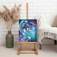 Aloha Hawaii Turtle Canvas Wall Art Teal Purple Ribbon LT7 - Polynesian Pride