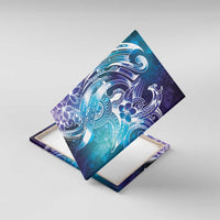 Aloha Hawaii Turtle Canvas Wall Art Teal Purple Ribbon LT7 With Frame Purple Teal - Polynesian Pride