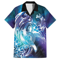 Aloha Hawaii Turtle Family Matching Long Sleeve Bodycon Dress and Hawaiian Shirt Teal Purple Ribbon - Polynesian Pride