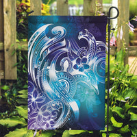 Aloha Hawaii Turtle Garden Flag Teal Purple Ribbon - Polynesian Pride