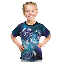 Aloha Hawaii Turtle Kid T Shirt Teal Purple Ribbon - Polynesian Pride