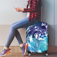 Aloha Hawaii Turtle Luggage Cover Teal Purple Ribbon - Polynesian Pride