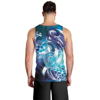 Aloha Hawaii Turtle Men Tank Top Teal Purple Ribbon LT7 - Polynesian Pride