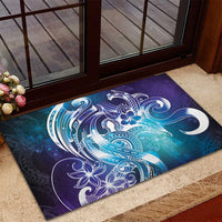 Aloha Hawaii Turtle Rubber Doormat Teal Purple Ribbon LT7 - Polynesian Pride
