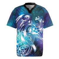 Aloha Hawaii Turtle Rugby Jersey Teal Purple Ribbon LT7 Purple Teal - Polynesian Pride